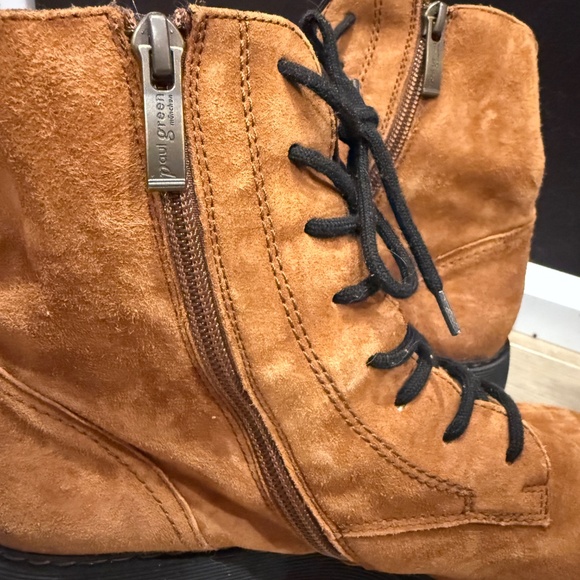 Paul Green Suede Brown Combat Boots 39.5 - Picture 3 of 3